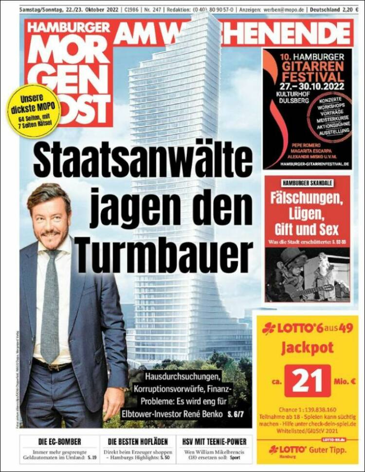 Portada de Hamburger Morgenpost  (Alemania)