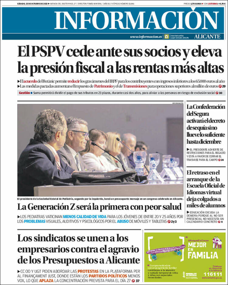 Portada de Diario Información (España)