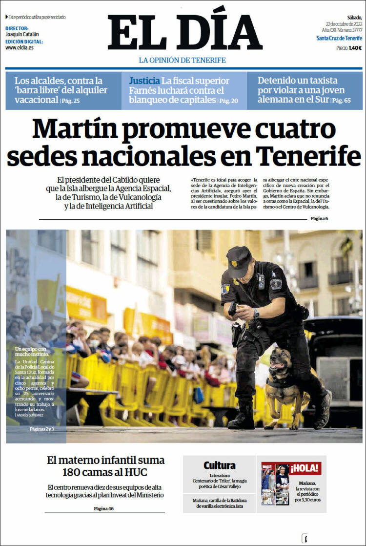 Portada de El Día (España)