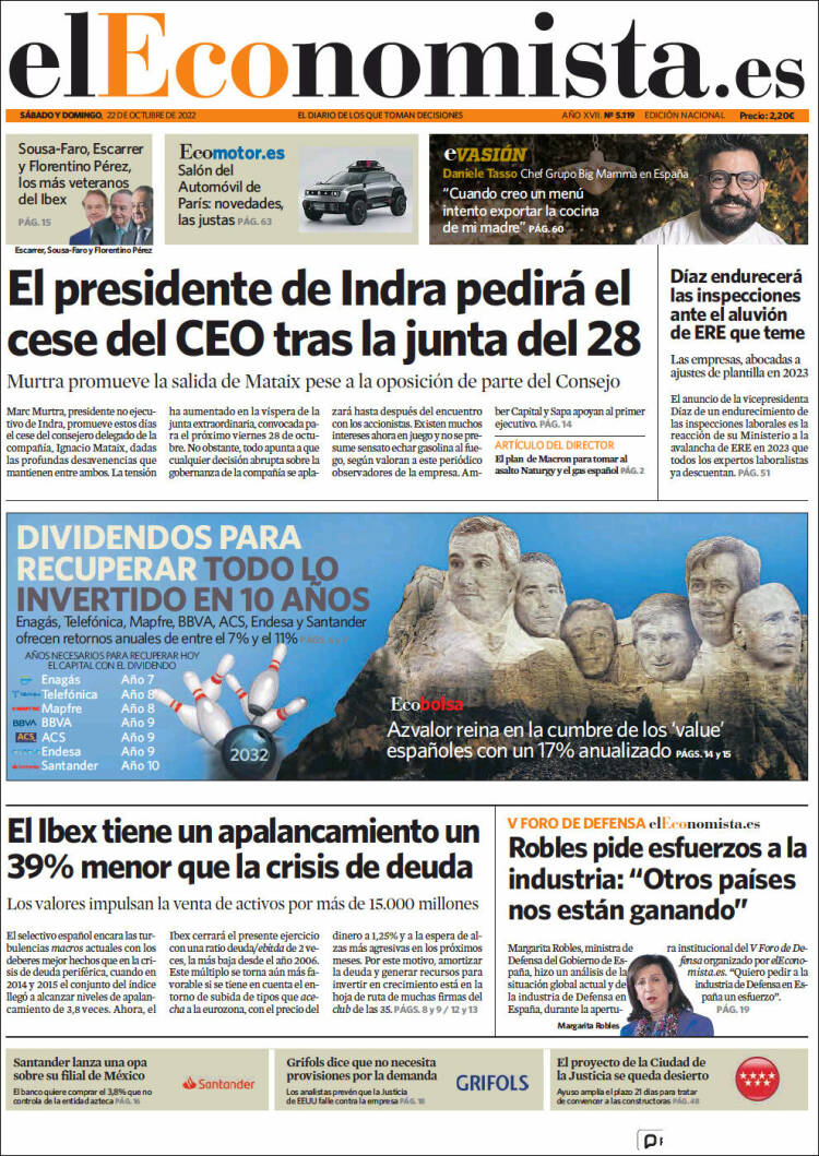 Portada de El Economista (Espagne)