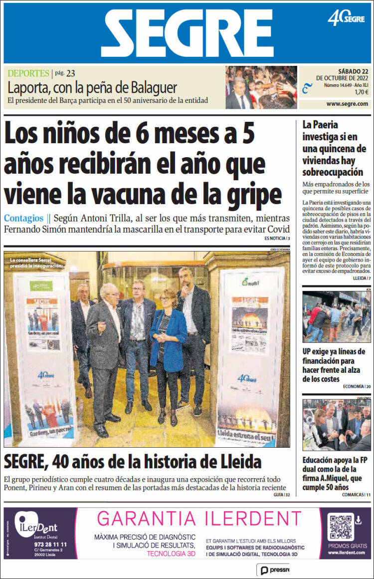 Portada de Segre  (España)