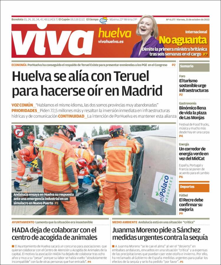 Portada de Viva Huelva (España)