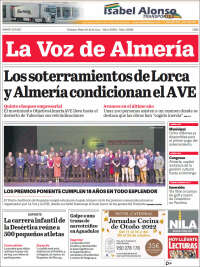 Portada de La Voz de Almería (España)