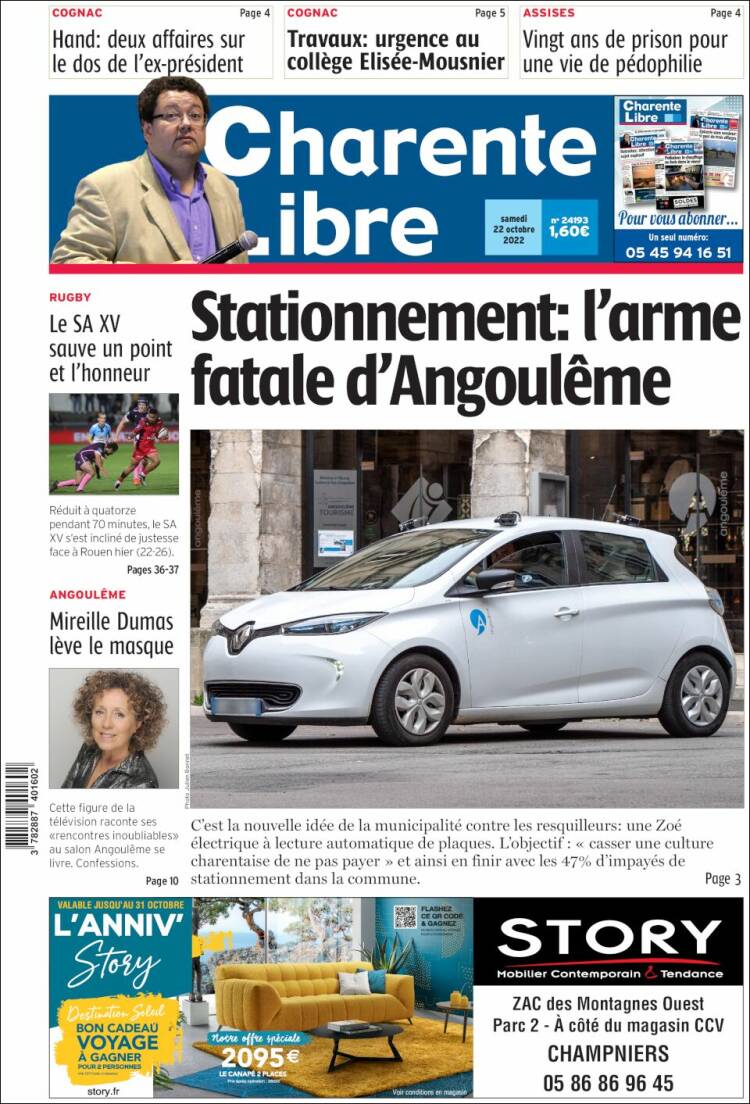 Portada de Charente Libre (Francia)