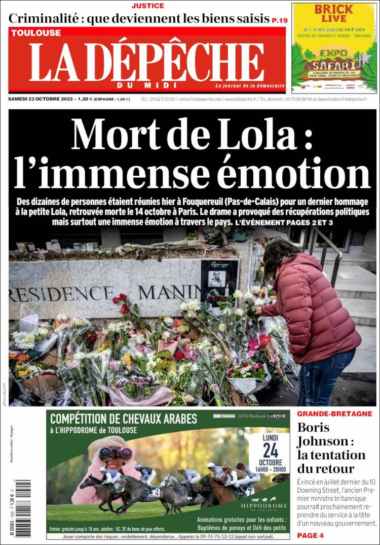 Portada de La Dépêche du Midi (Francia)