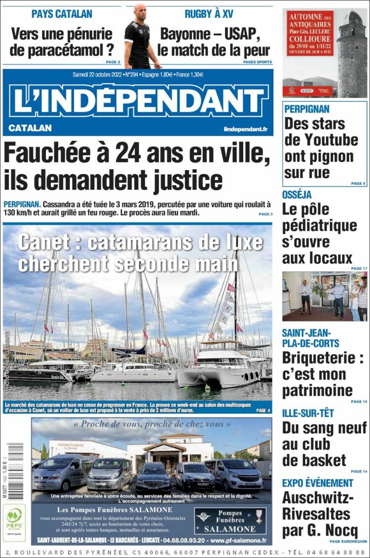 Portada de Le Indépendant (Francia)