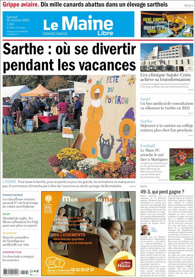 Portada de Le Maine Libre (Francia)