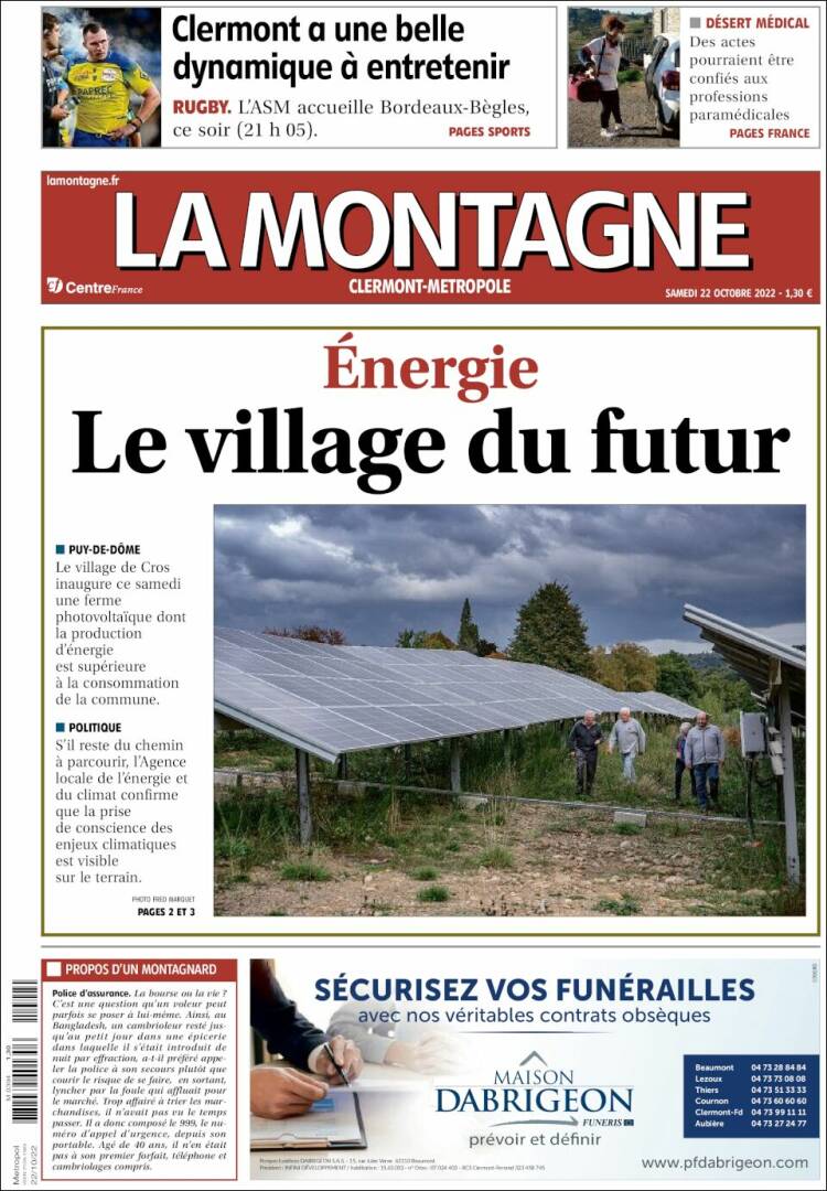 Portada de La Montagne (Francia)