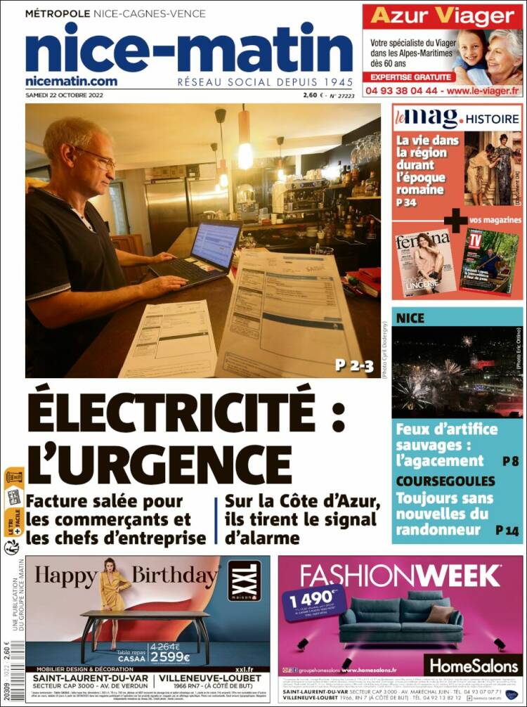 Portada de Nice-Matin (Francia)