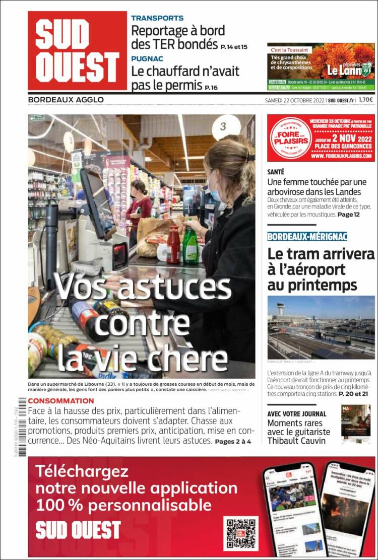 Portada de Sud Ouest (Francia)