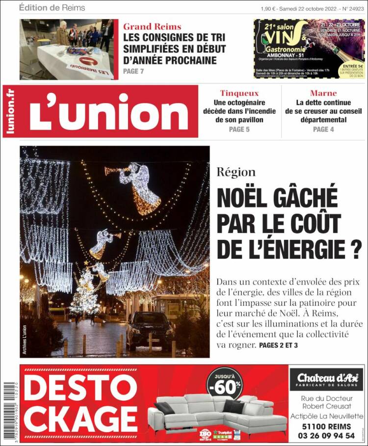 Portada de L'Union (Francia)