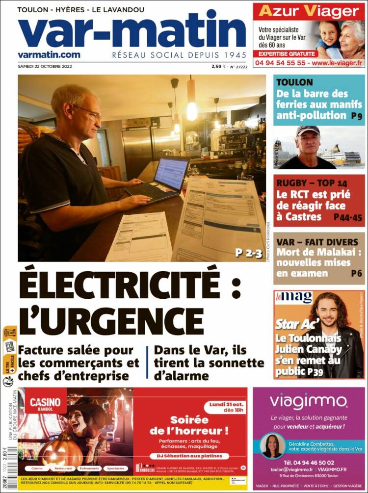 Portada de Var-Matin (Francia)