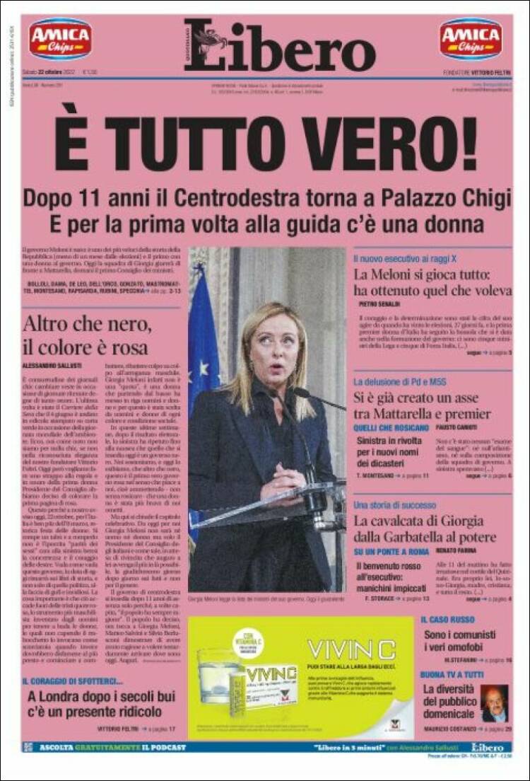 Portada de Libero (Italia)