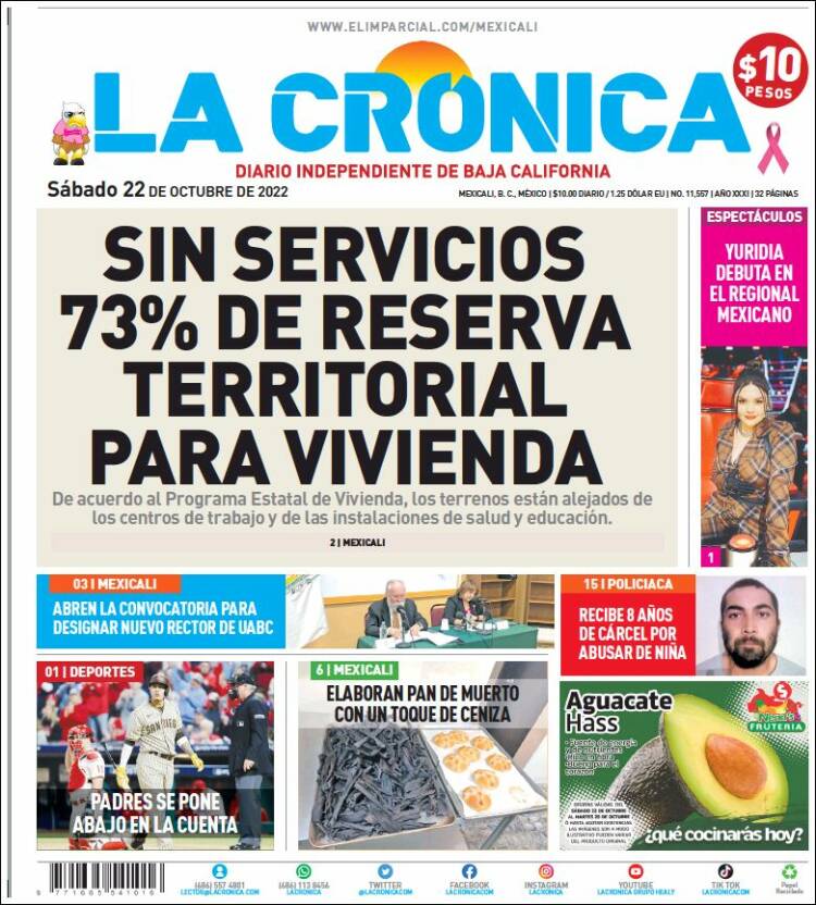 Portada de La Crónica de Baja California (México)