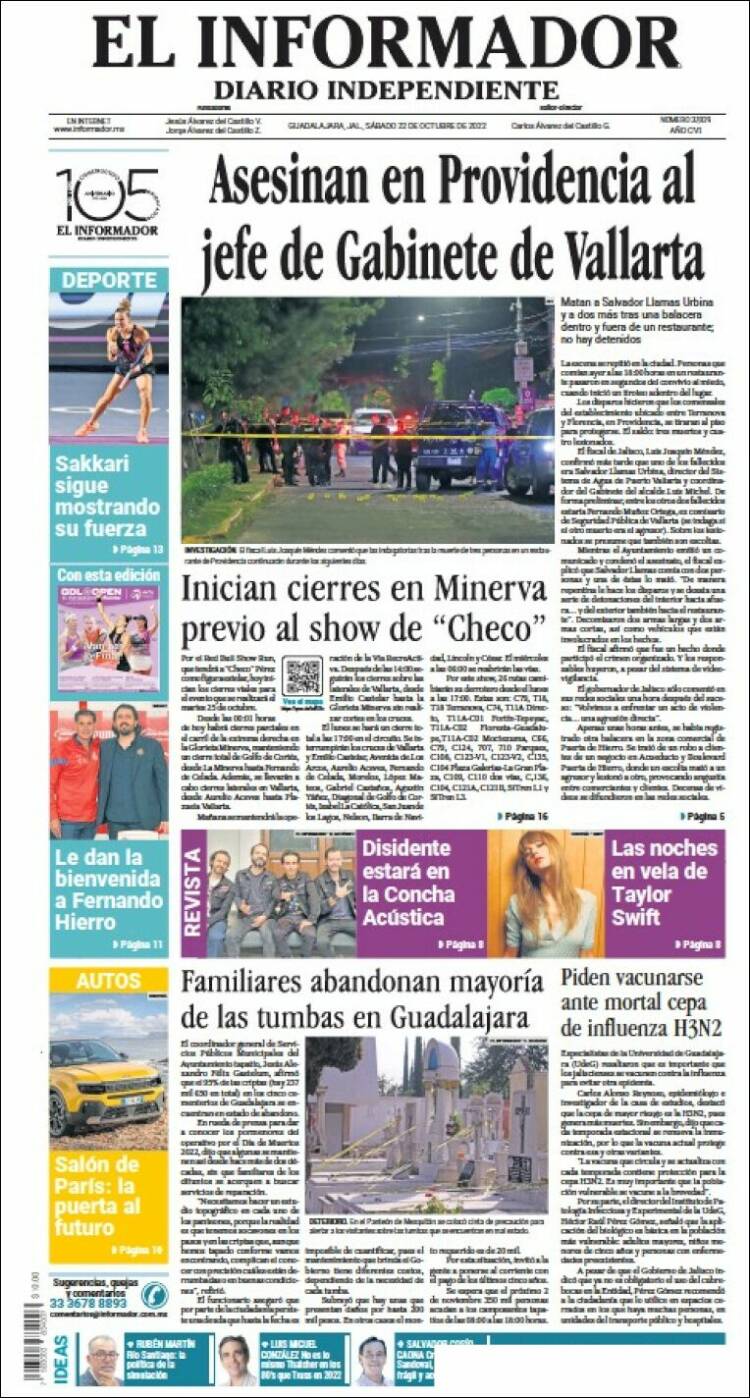 Portada de El Informador (México)