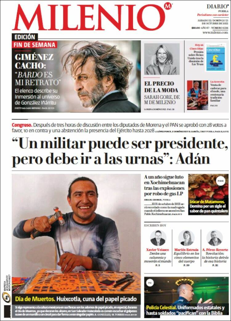 Portada de Milenio de Puebla (México)