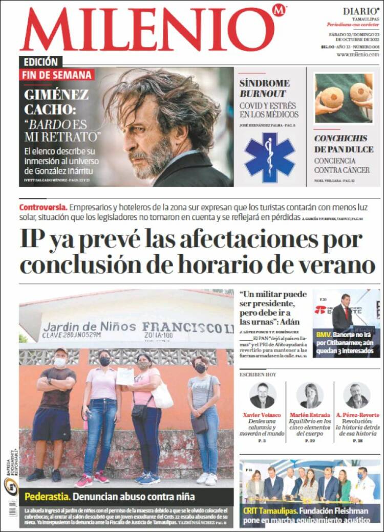 Portada de Milenio - Tamaulipas (México)