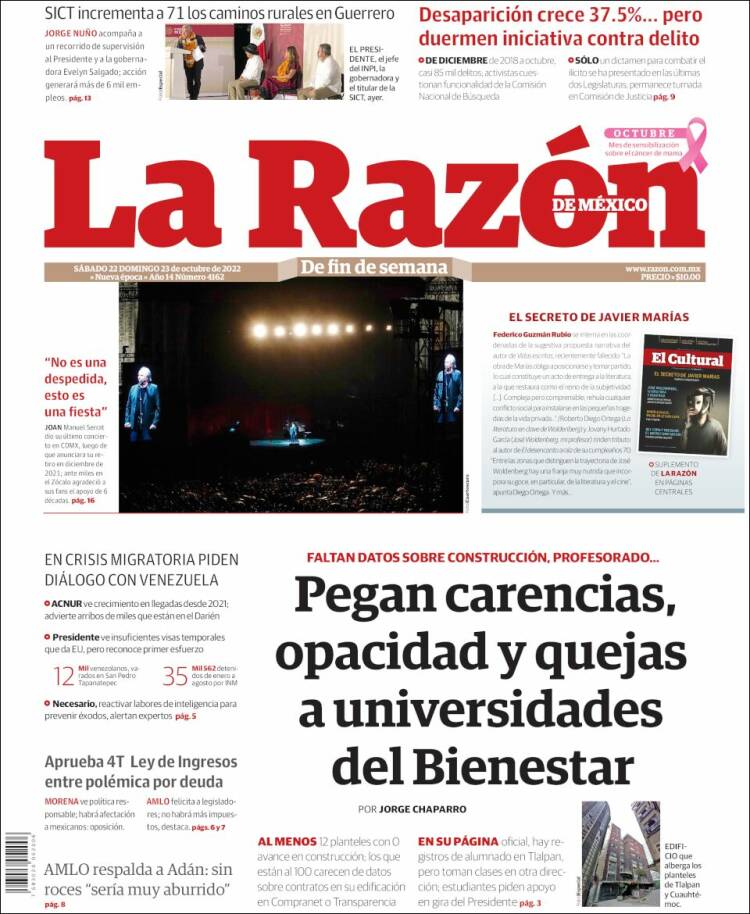 Portada de La Razón (México)