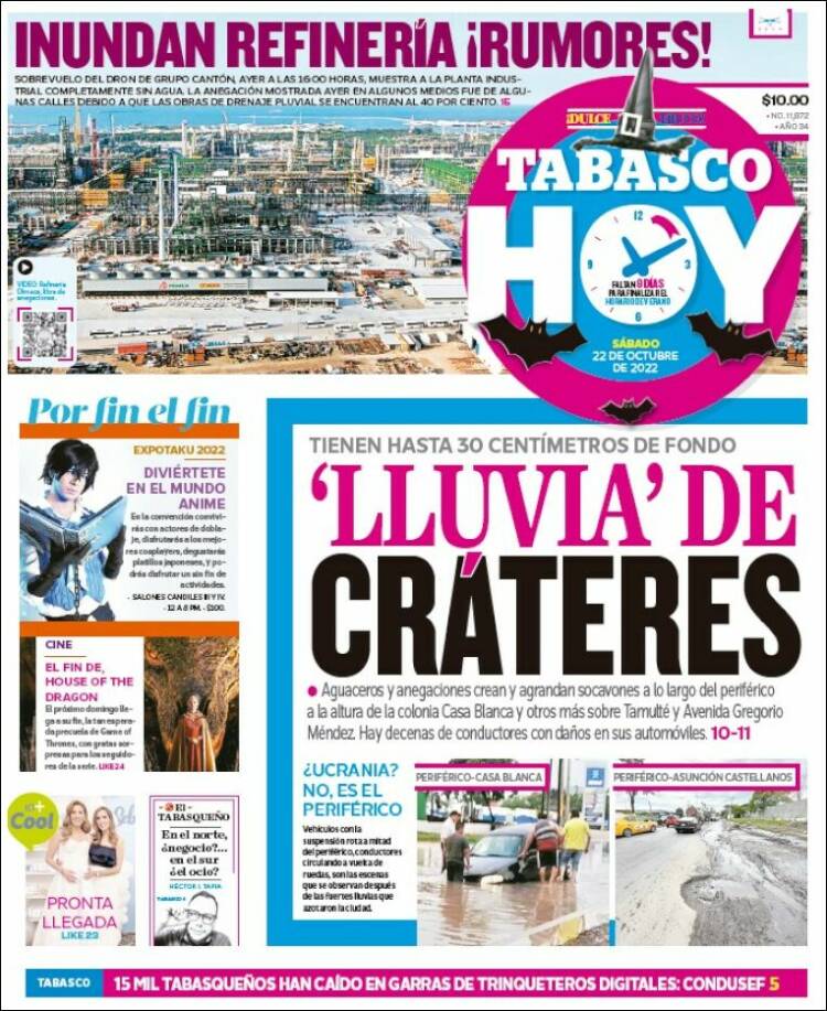 Portada de Tabasco Hoy (México)