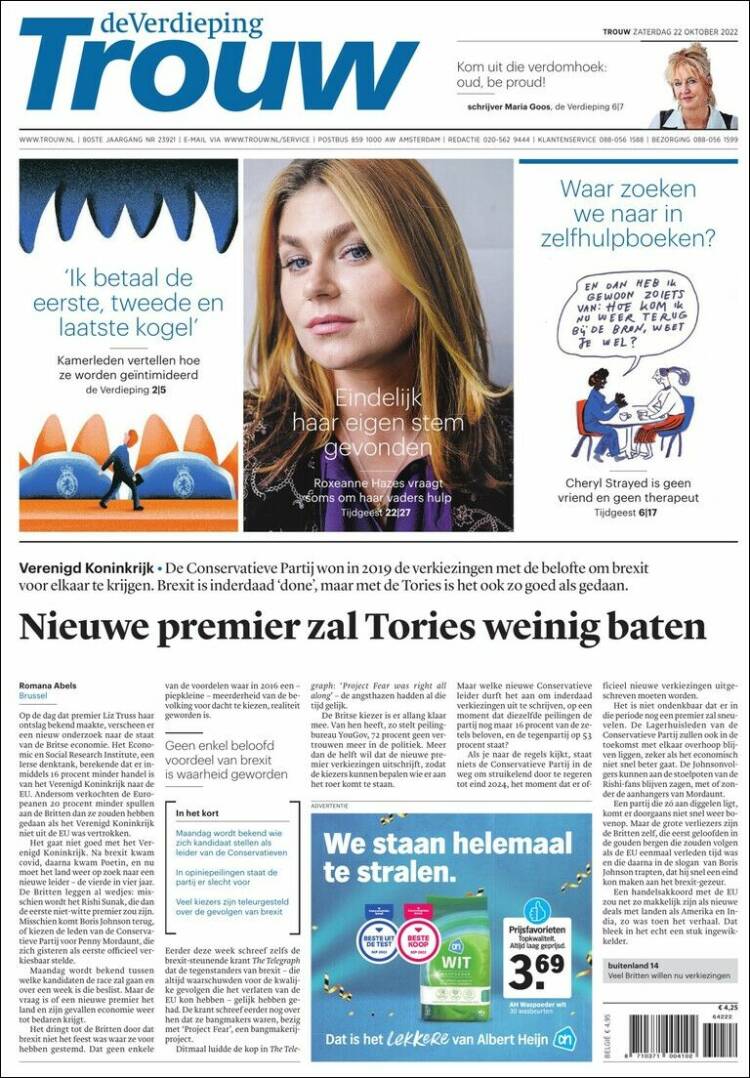 Portada de Trouw (Pa&iacute;ses Bajos)