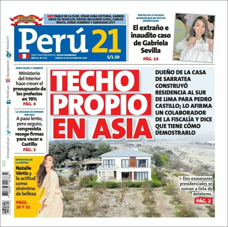 Portada de Perú 21 (Per&uacute;)