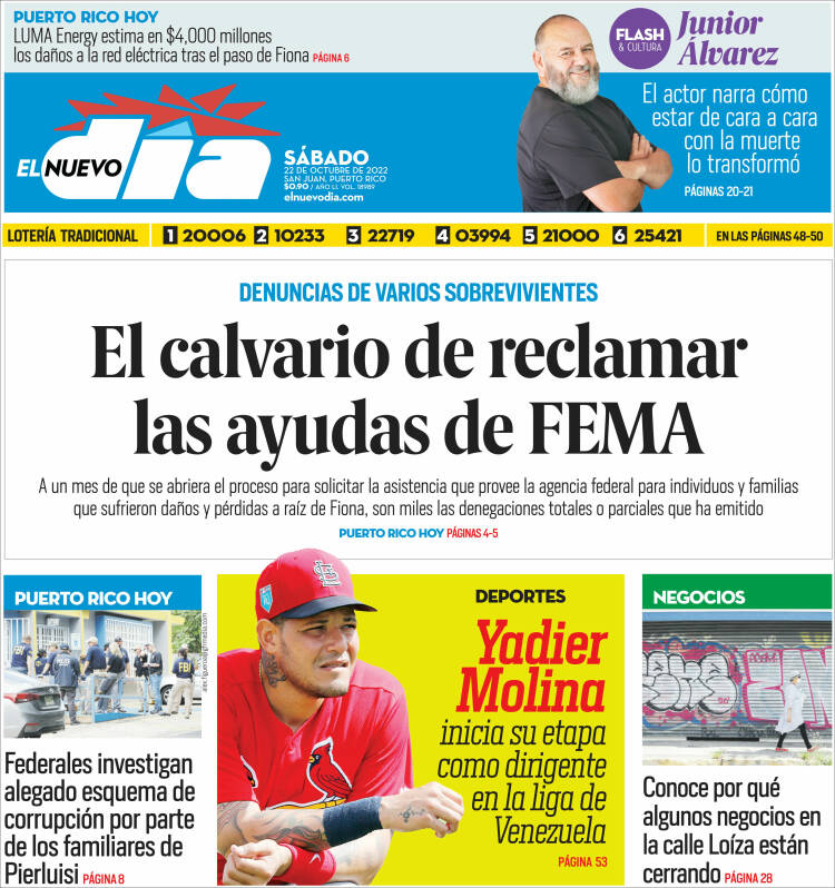 Portada de El Nuevo Día (Puerto Rico)