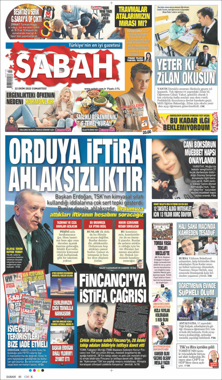 Portada de Sabah (Turqu&iacute;a)