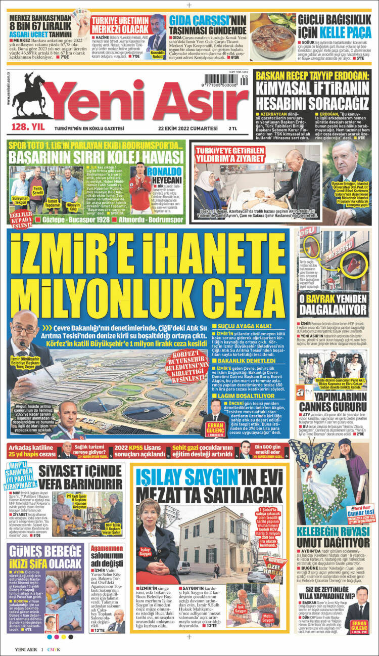 Portada de Yeni Asır (Turqu&iacute;a)