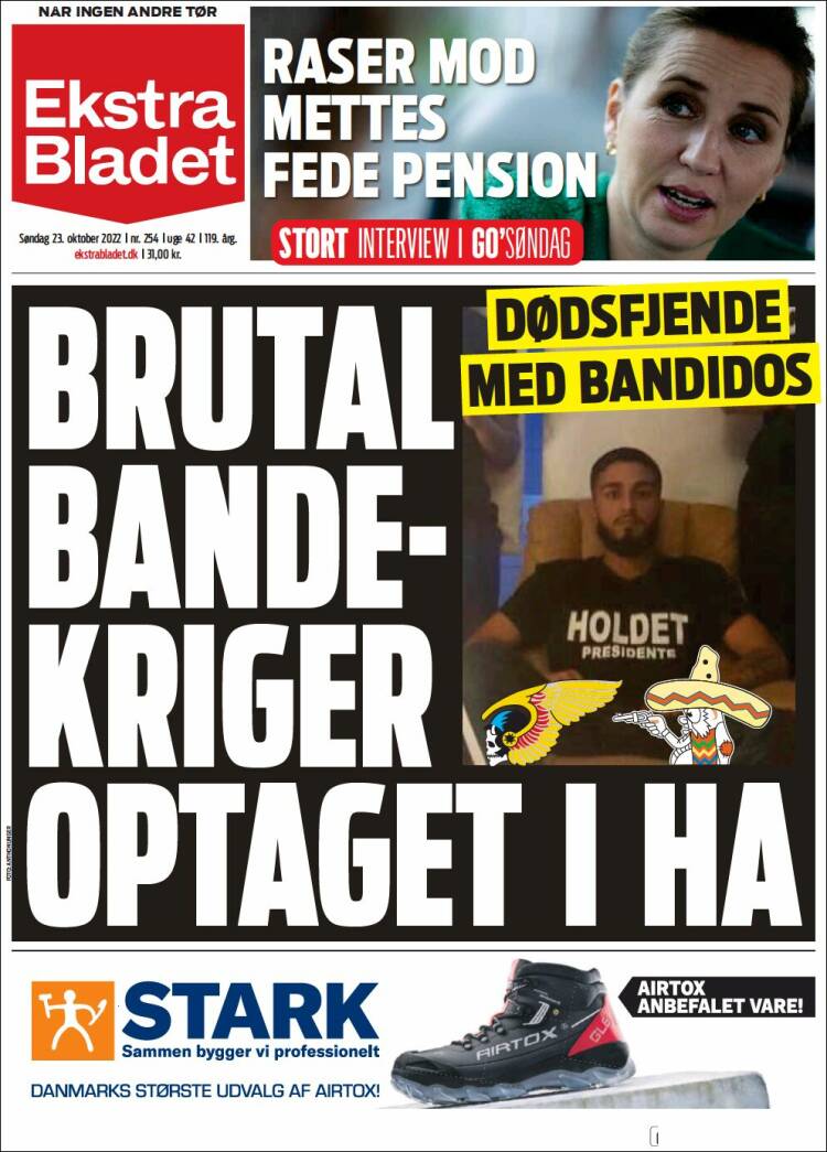 Newspaper Ekstra Bladet Denmark Newspapers In Denmark Sundays Edition October 23 Of 2022 