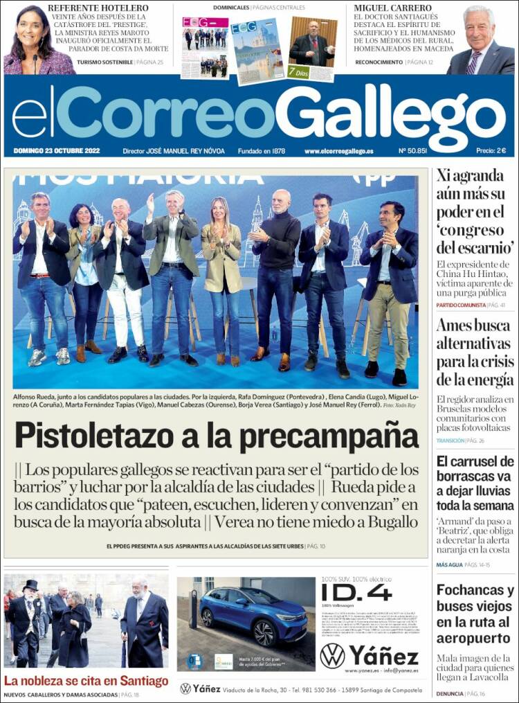 Portada de El Correo Gallego (España)