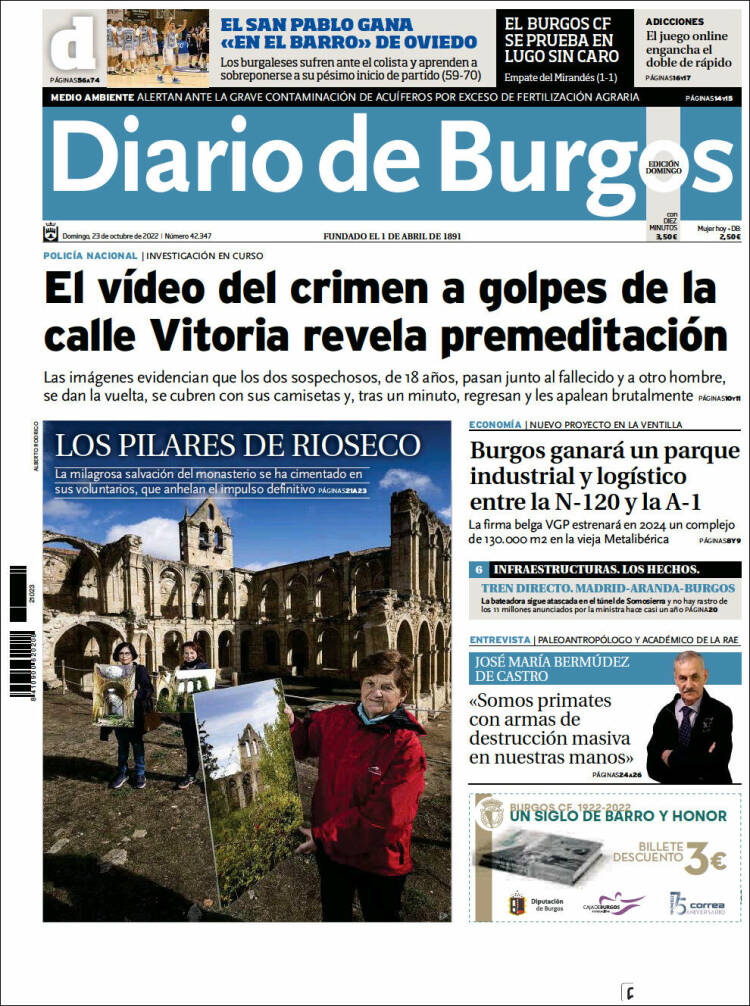 Portada de Diario de Burgos (España)