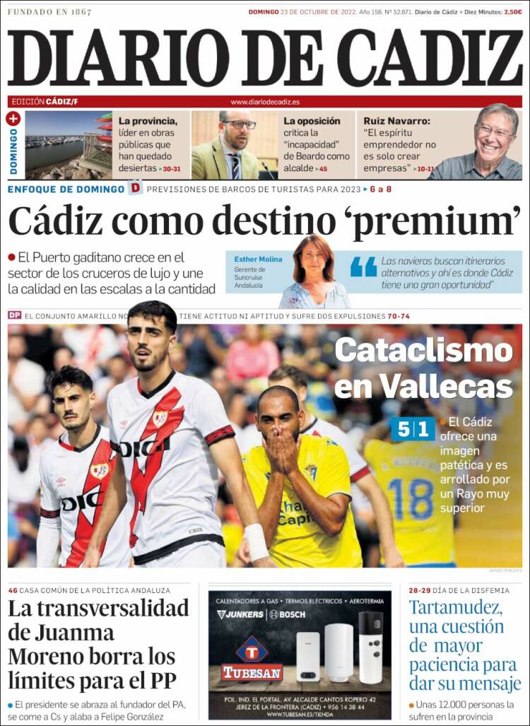 Portada de Diario de Cádiz (España)