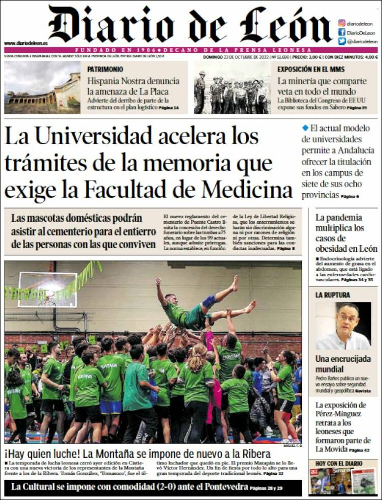 Portada de Diario de León (España)