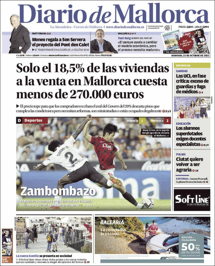 Portada de Diario de Mallorca (España)