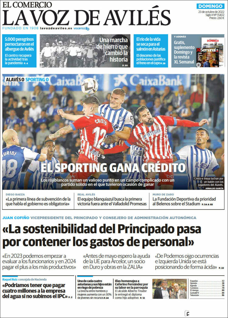 Portada de El Comercio - Avilés (España)