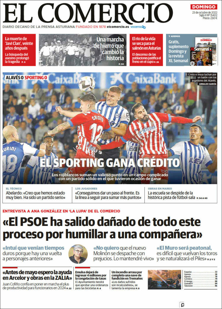 Portada de El Comercio - Gijón (España)