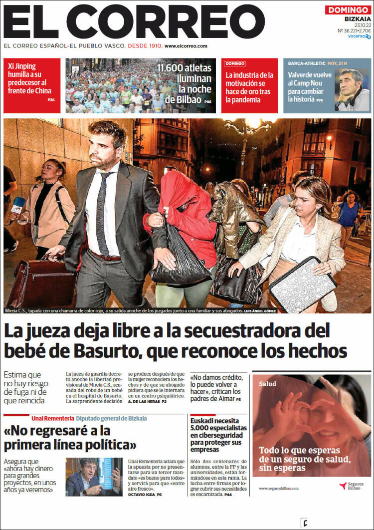 Portada de El Correo (España)
