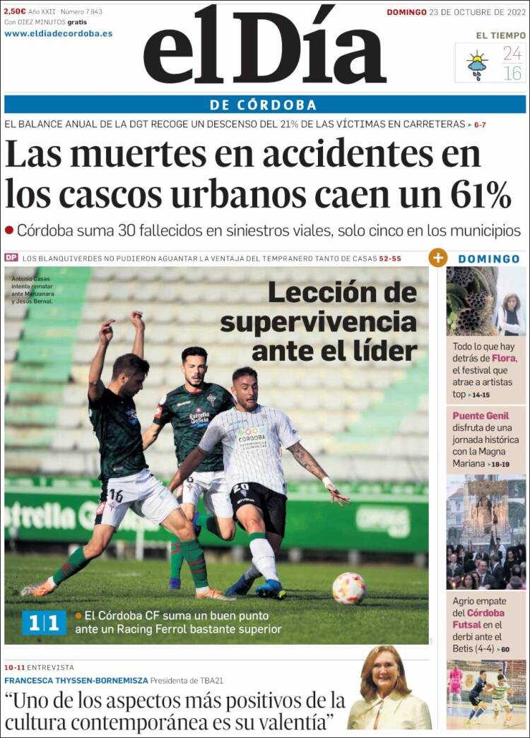 Portada de El Día de Córdoba (España)