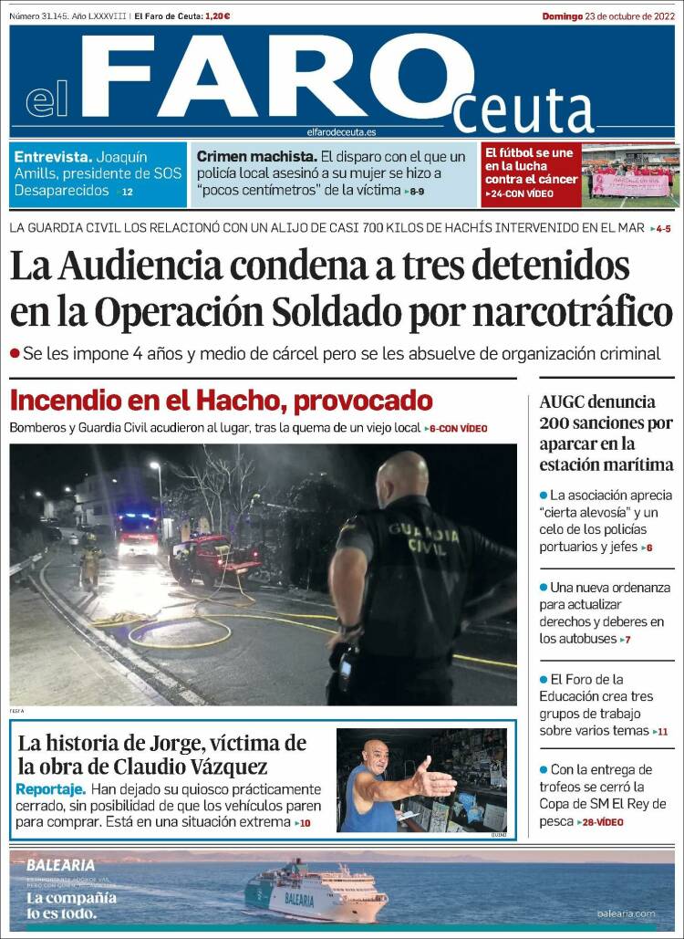 Portada de El Faro de Ceuta (España)
