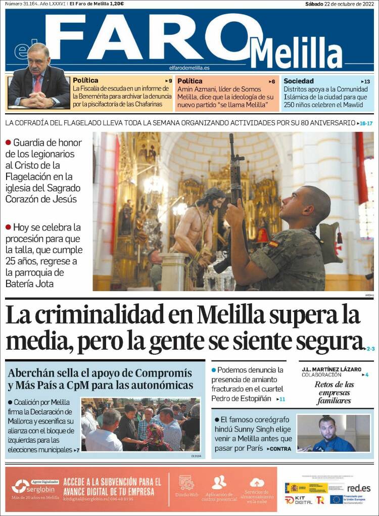 Portada de El Faro de Melilla (España)