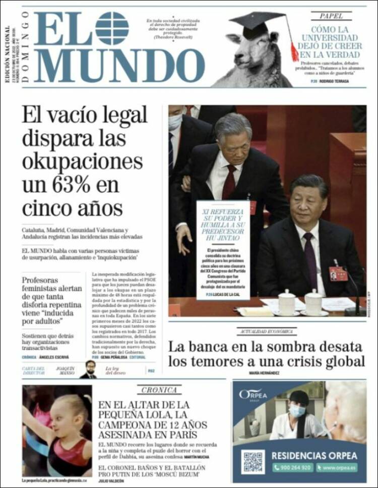 Portada de El Mundo (España)