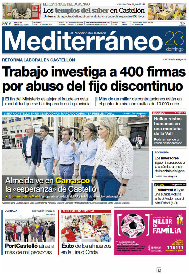 Portada de El Periódico Mediterraneo (España)