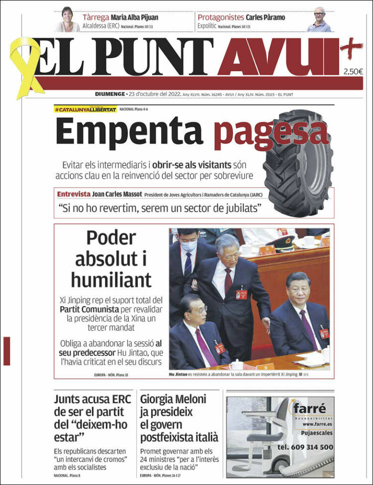 Portada de El Punt Avui (España)