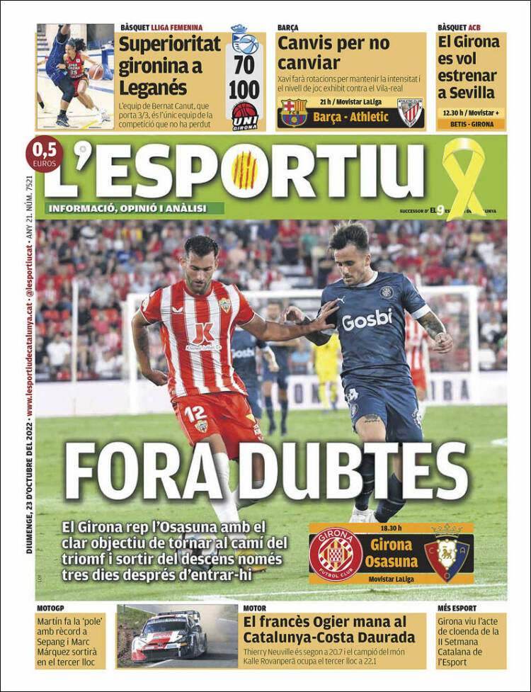 Portada de L'Esportiu : Girona (España)