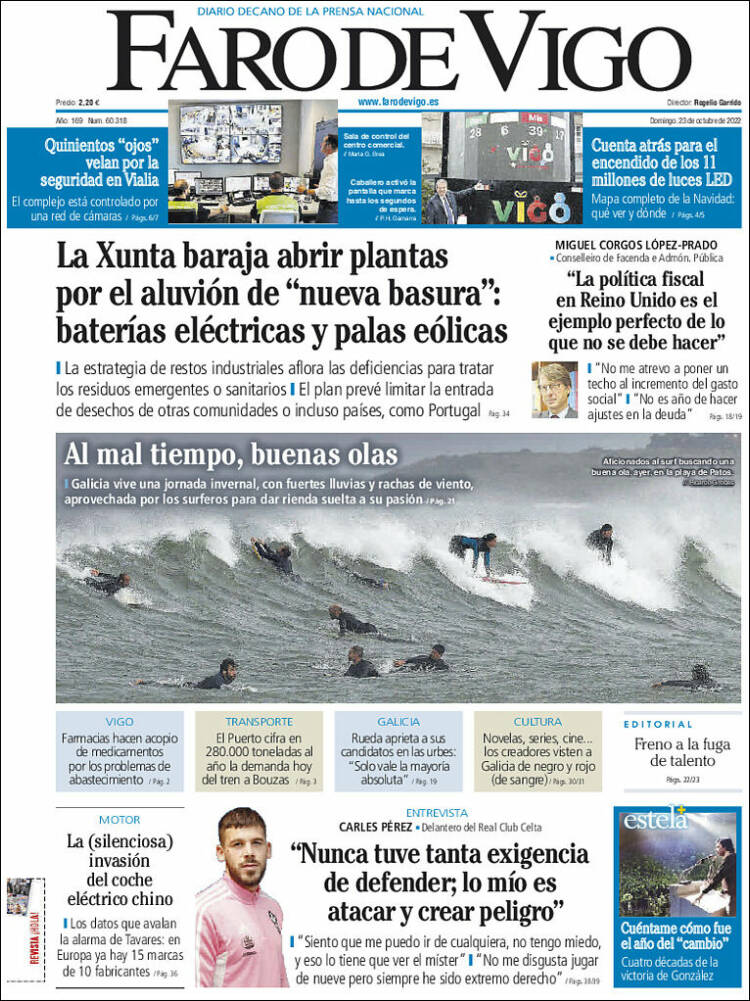 Portada de Faro de Vigo (España)