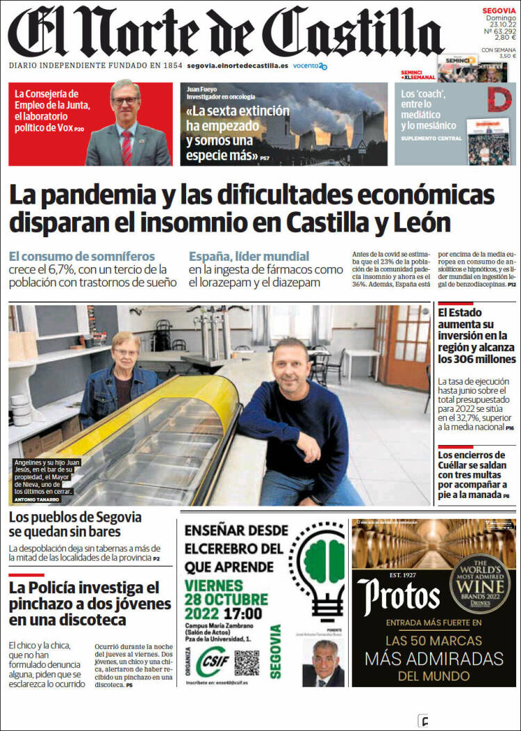 Portada de Norte de Castilla - Segovia (España)