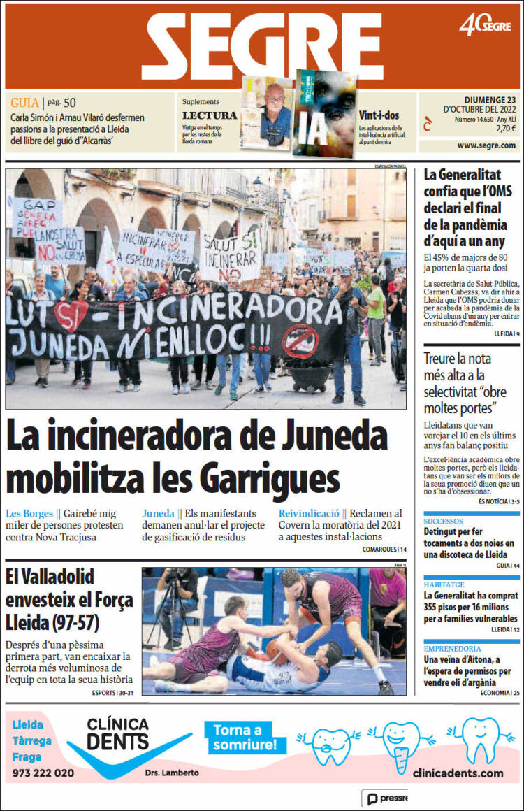 Portada de Segre (España)