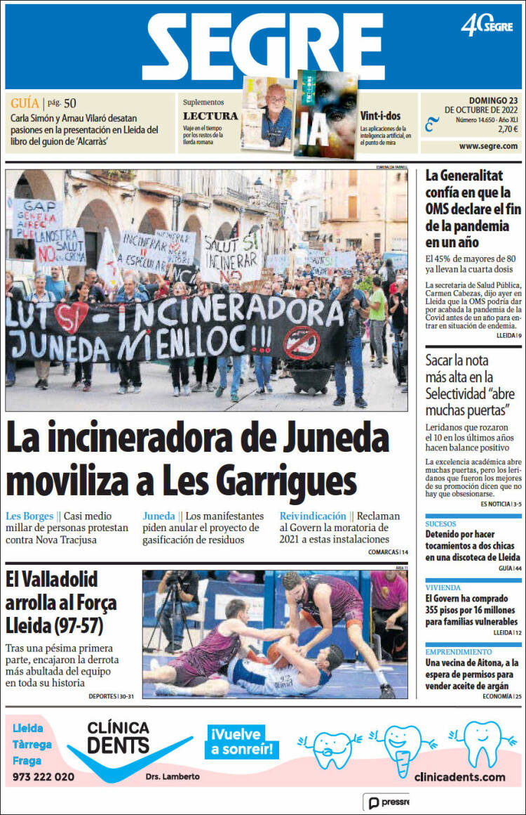 Portada de Segre  (España)
