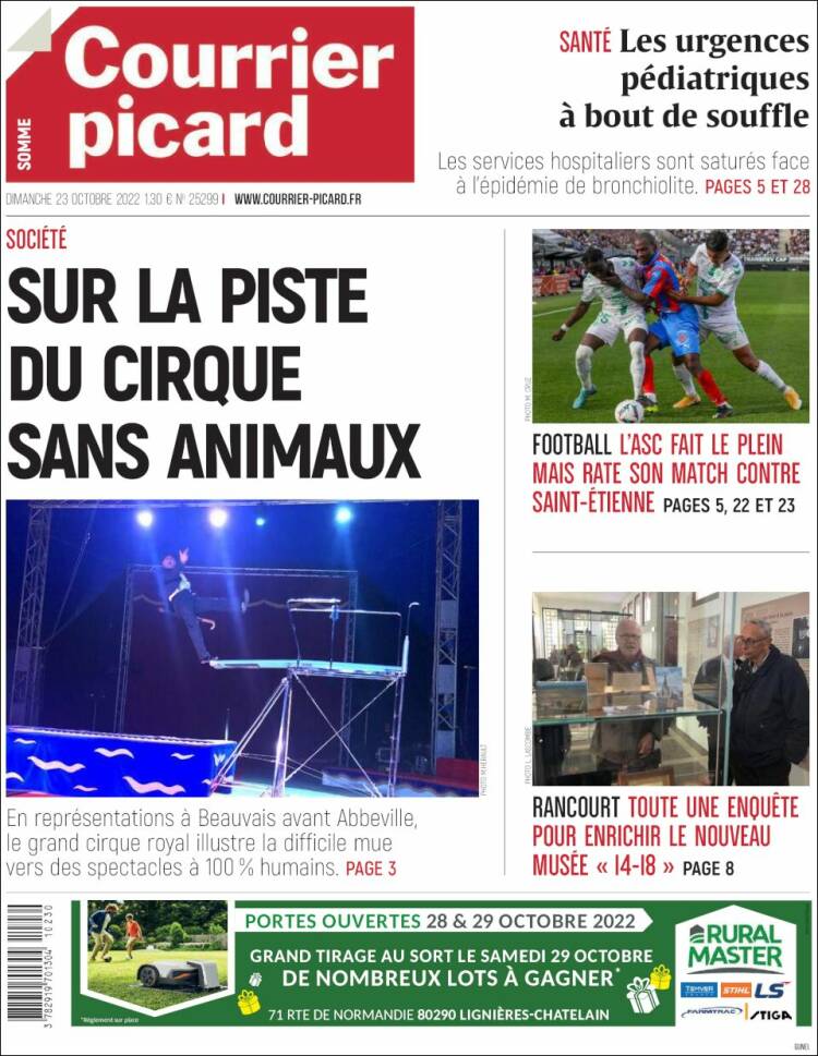 Portada de Courrier Picard (Francia)