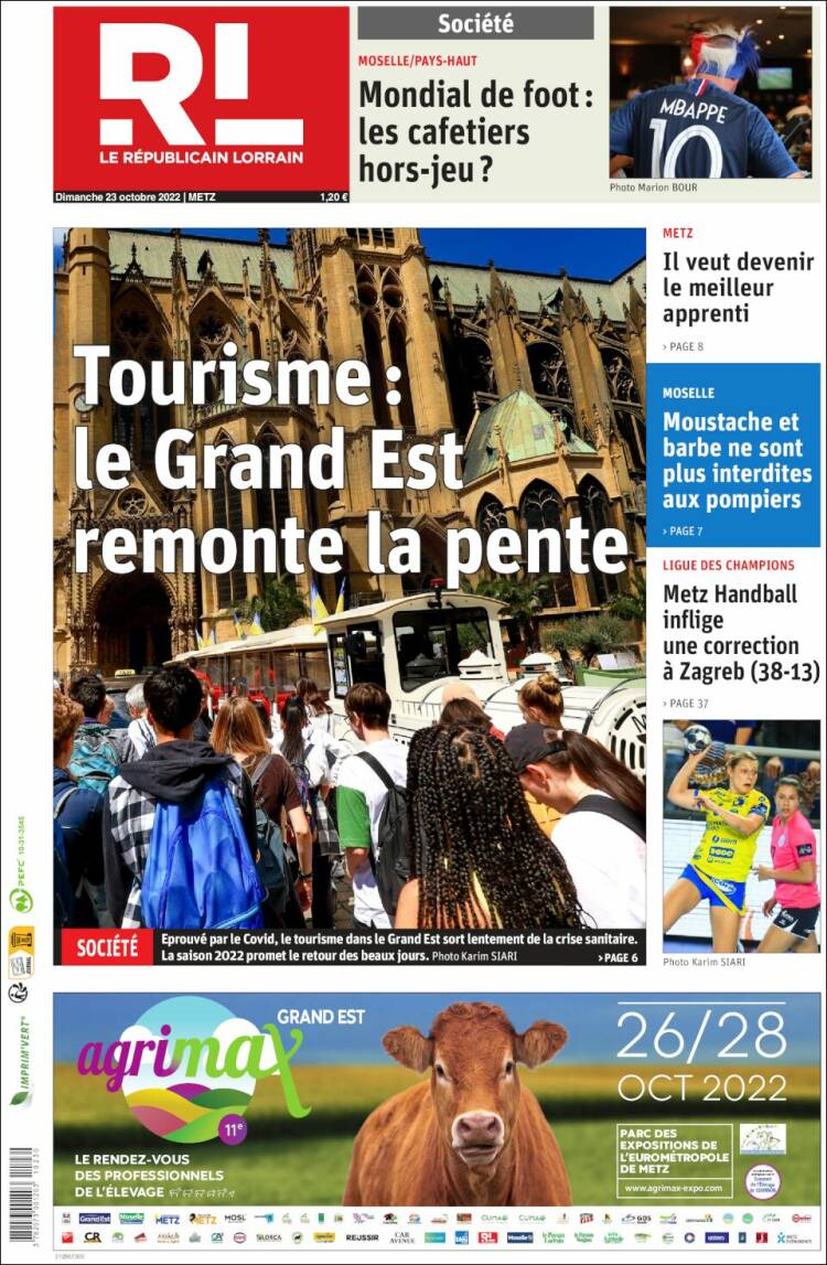 Portada de Le Republicain Lorrain (Francia)